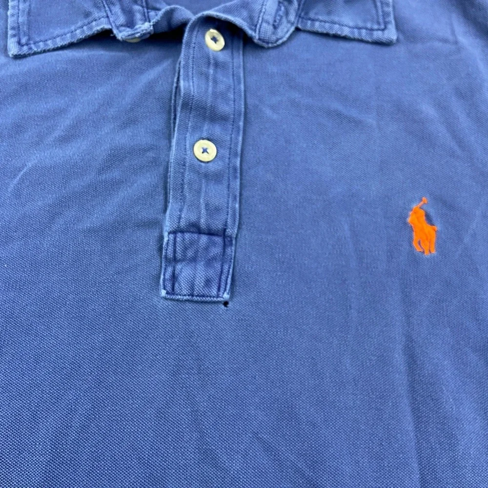Polo Ralph Lauren Polo Shirt Mens Large Blue Featherweight Mesh Performance Slit